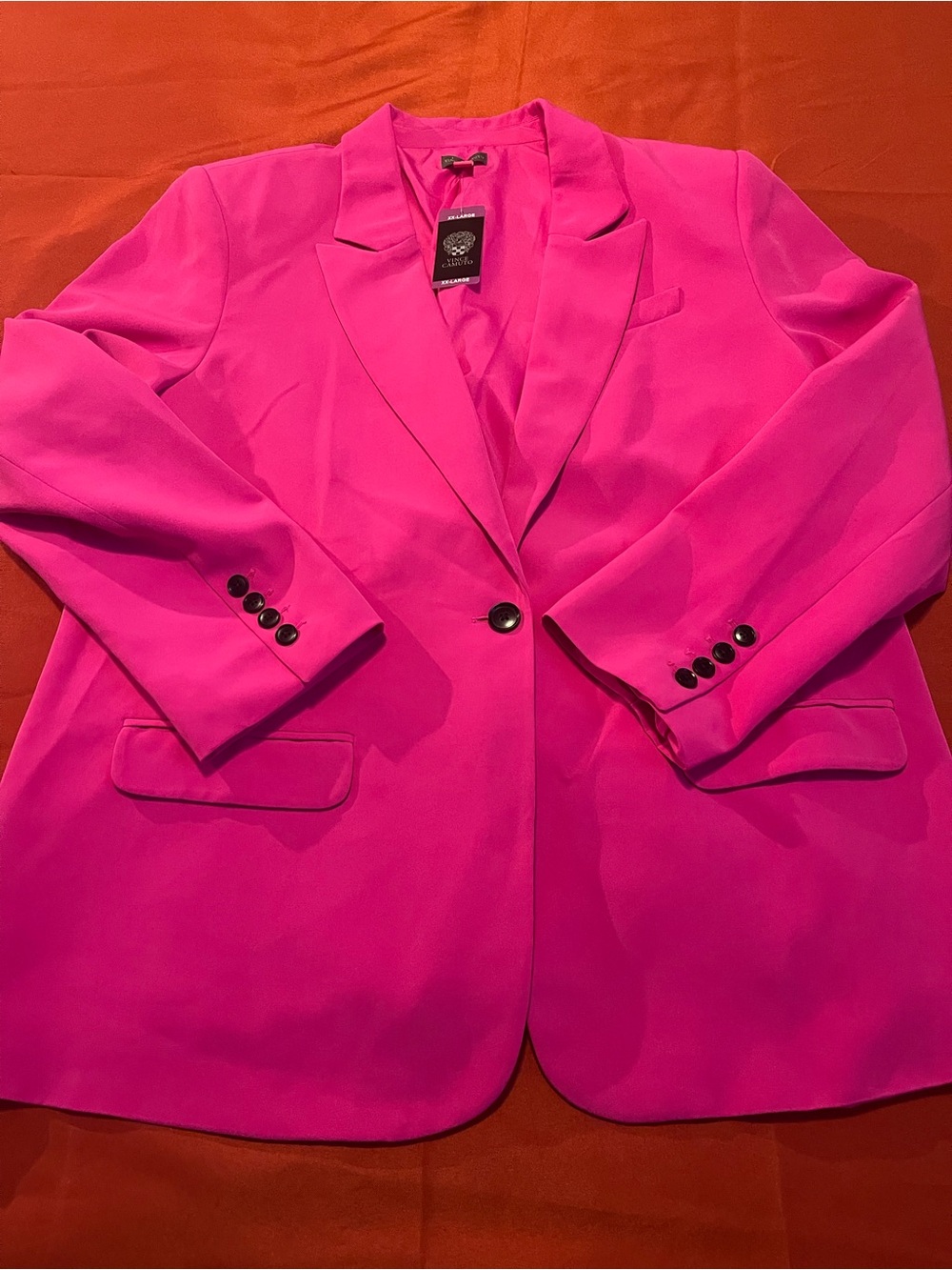 Vince Camuto Vibrant Hot Pink Single-Button Blazer